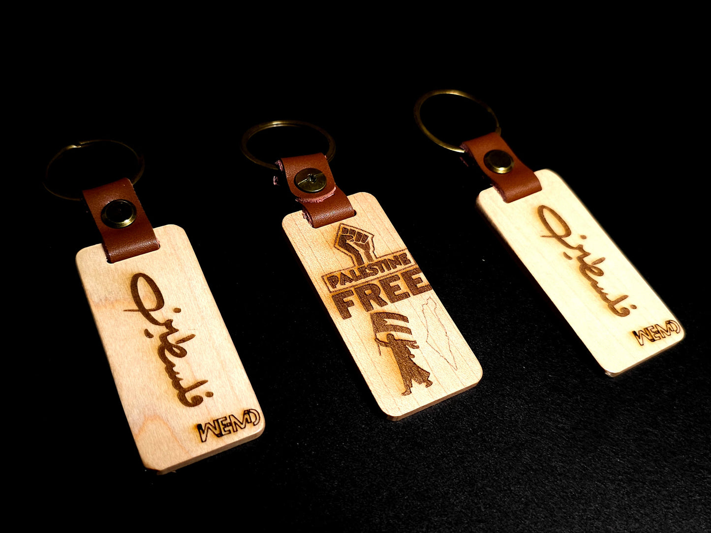 Handmade Laser Engraved Free Palestine Wooden Keychain for Men/Women, Palestinian Keychain, Palestine Flag, Islamic Keyring Gift for Muslims