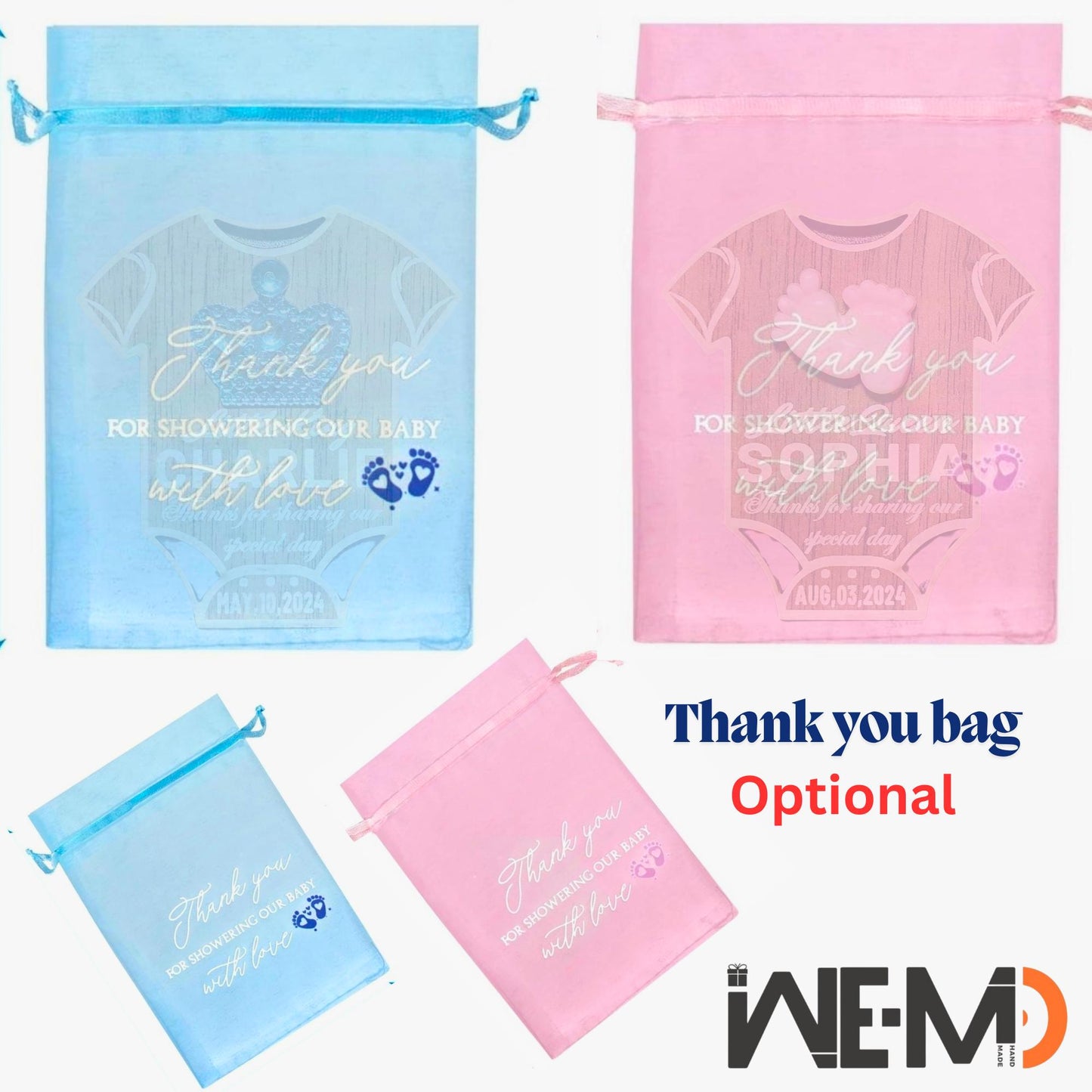 Custom Baby Shower Magnet Favor – Personalized Walnut Wood Baby Keepsake – Engraved Baby Name Gift – Newborn Party Favor – Rustic Magnetic Baby Shower Decoration – Unique Baby Boy Girl Gift Idea