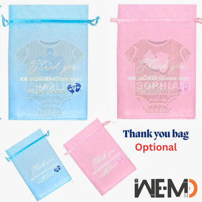 Custom Baby Shower Magnet Favor – Personalized Walnut Wood Baby Keepsake – Engraved Baby Name Gift – Newborn Party Favor – Rustic Magnetic Baby Shower Decoration – Unique Baby Boy Girl Gift Idea