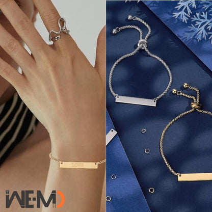 Personalized Bracelet for Women Gold Bar Bracelet Custom Initial Bracelet , custom name bracelet unique gift for her, anniversary gift