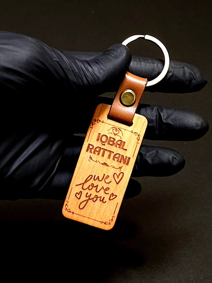 Personalized Key Chain - Custom Keychain Gift Engraved Wood  keychain for Home Car Office, Birthday or Anniversary Gift, Corporate Employee,