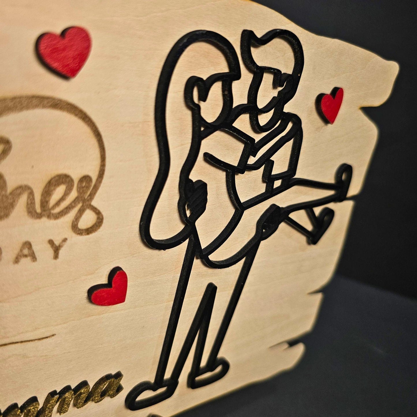 Personalized Wooden Valentine’s Gift – Engraved Love Plaque – Custom Couples Gift for Anniversaries, Weddings & Romantic Home Decor