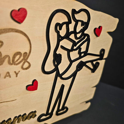 Personalized Wooden Valentine’s Gift – Engraved Love Plaque – Custom Couples Gift for Anniversaries, Weddings & Romantic Home Decor