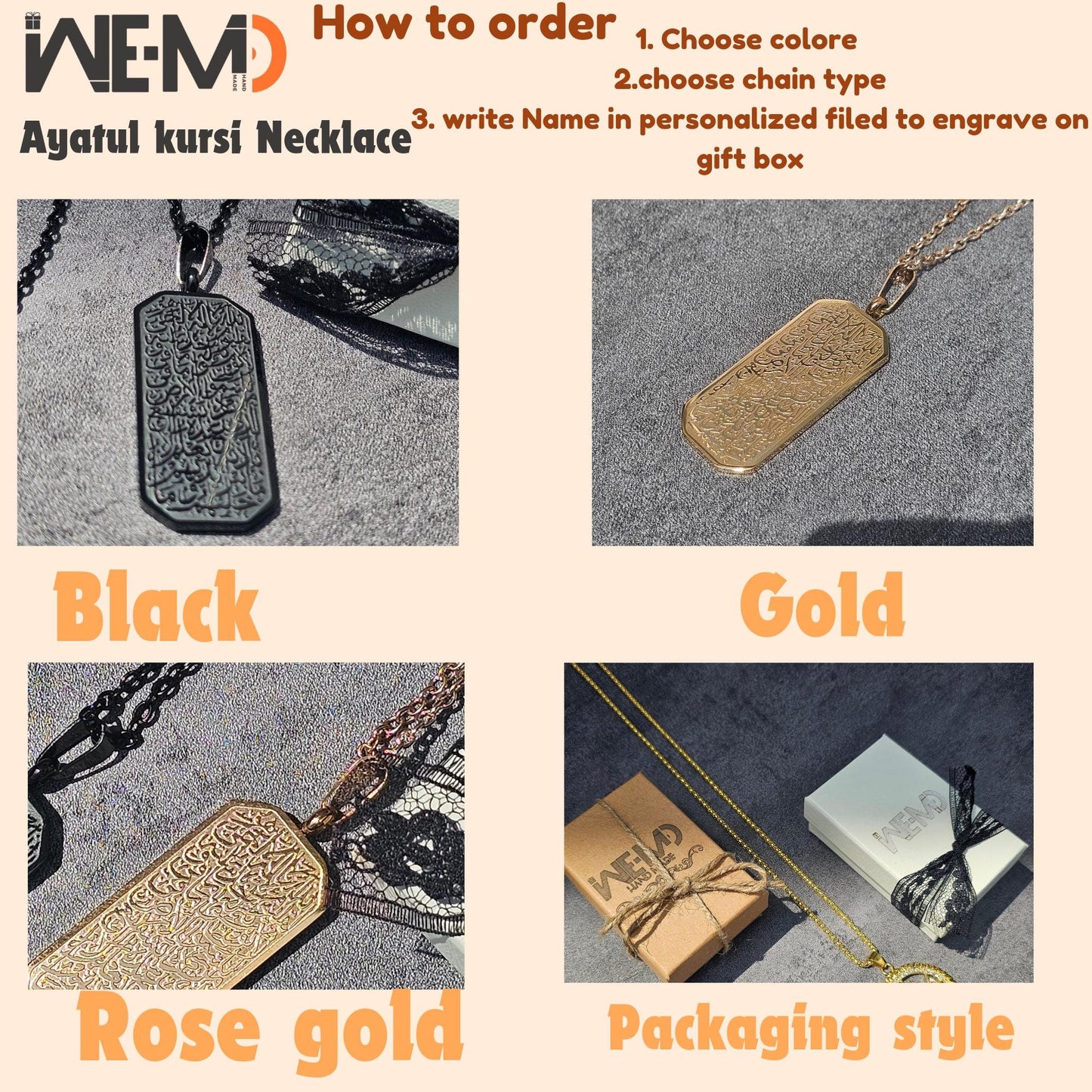 Ayat al-Kursi Necklace - Gold Plated Chain Options - Islamic Gift for Men & Women Gold, Silver, Rose Gold Quran Jewelry | Muslim Gift