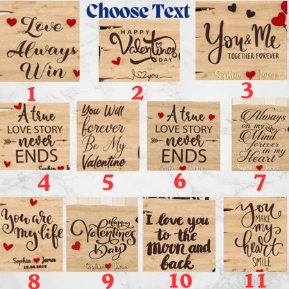 Personalized Wooden Valentine’s Gift – Engraved Love Plaque – Custom Couples Gift for Anniversaries, Weddings & Romantic Home Decor