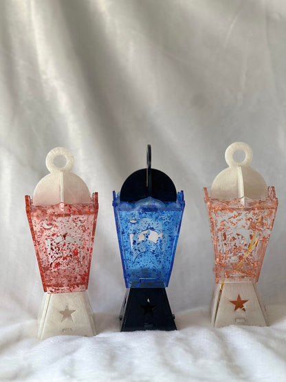 Ramadan Lantern, Resin Epoxy light lantern, Ramadn kids, light Lantern and sound, Fanos Ramadan, Ramadan gifts, Islamic Ramadan, eid gif