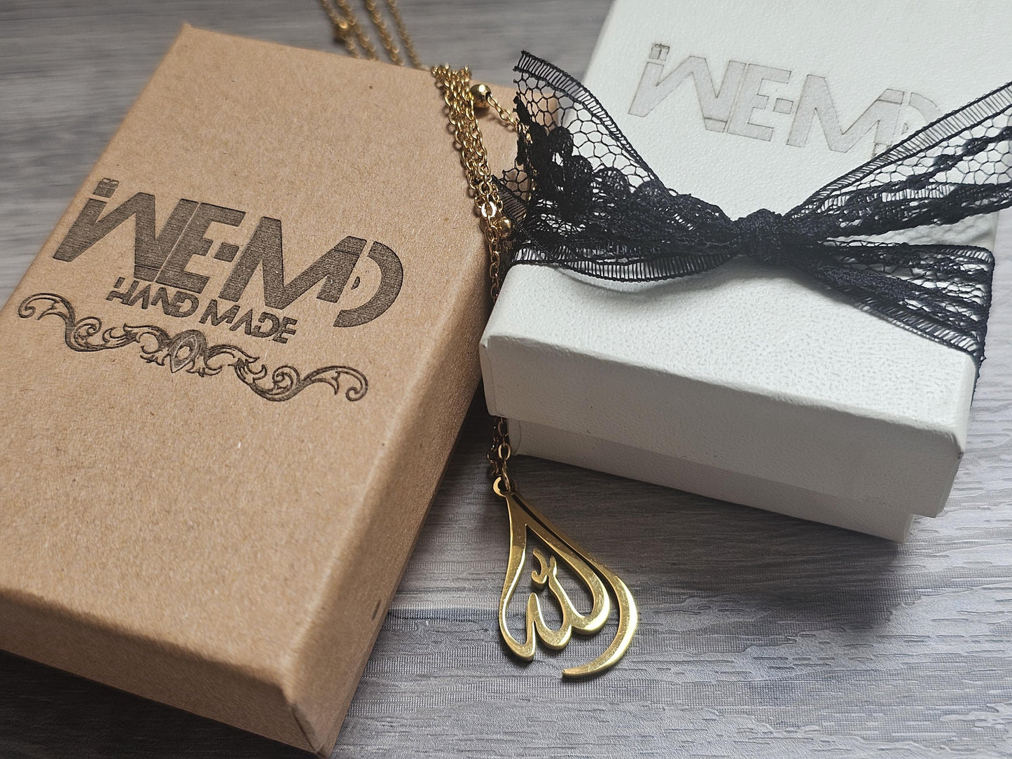 Allah Necklace - Unique Double Layer Islamic Jewelry - Gold Plated Gift for Muslim Women