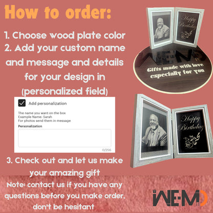 Personalized Wooden Engraved Photo Frame – Custom Gift for Valentine’s Day, Anniversary, Wedding & Birthday