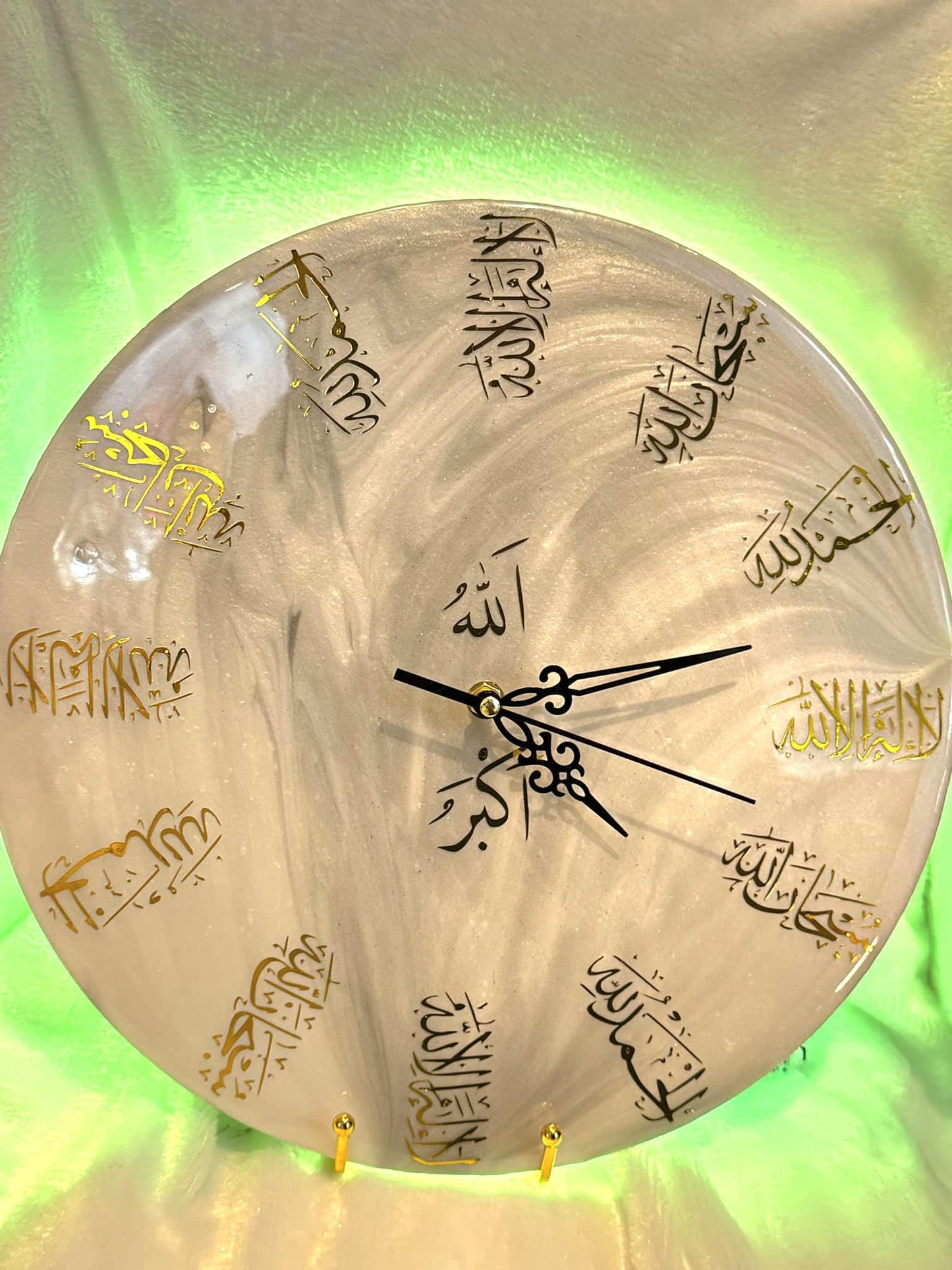 Tasbeh Clock | Resin/Wood Clock | Resin Art Decoration | Islamic Decoration | Islamic Clock