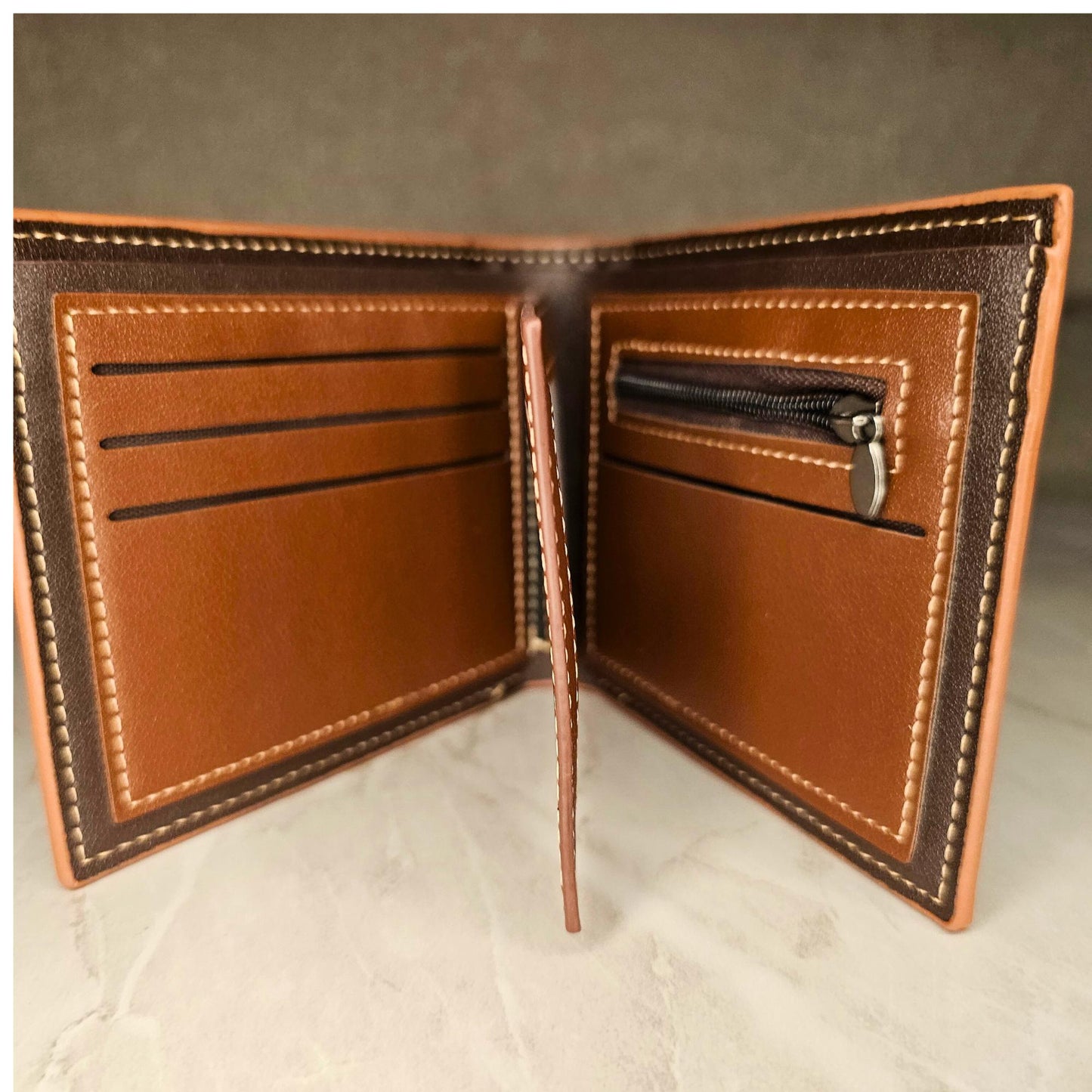 Personalized Wallet for Men – Custom Engraved Leather Wallet for Him – Fathers Day Gift, Dad Birthday Gift, husband gift, Money Holder