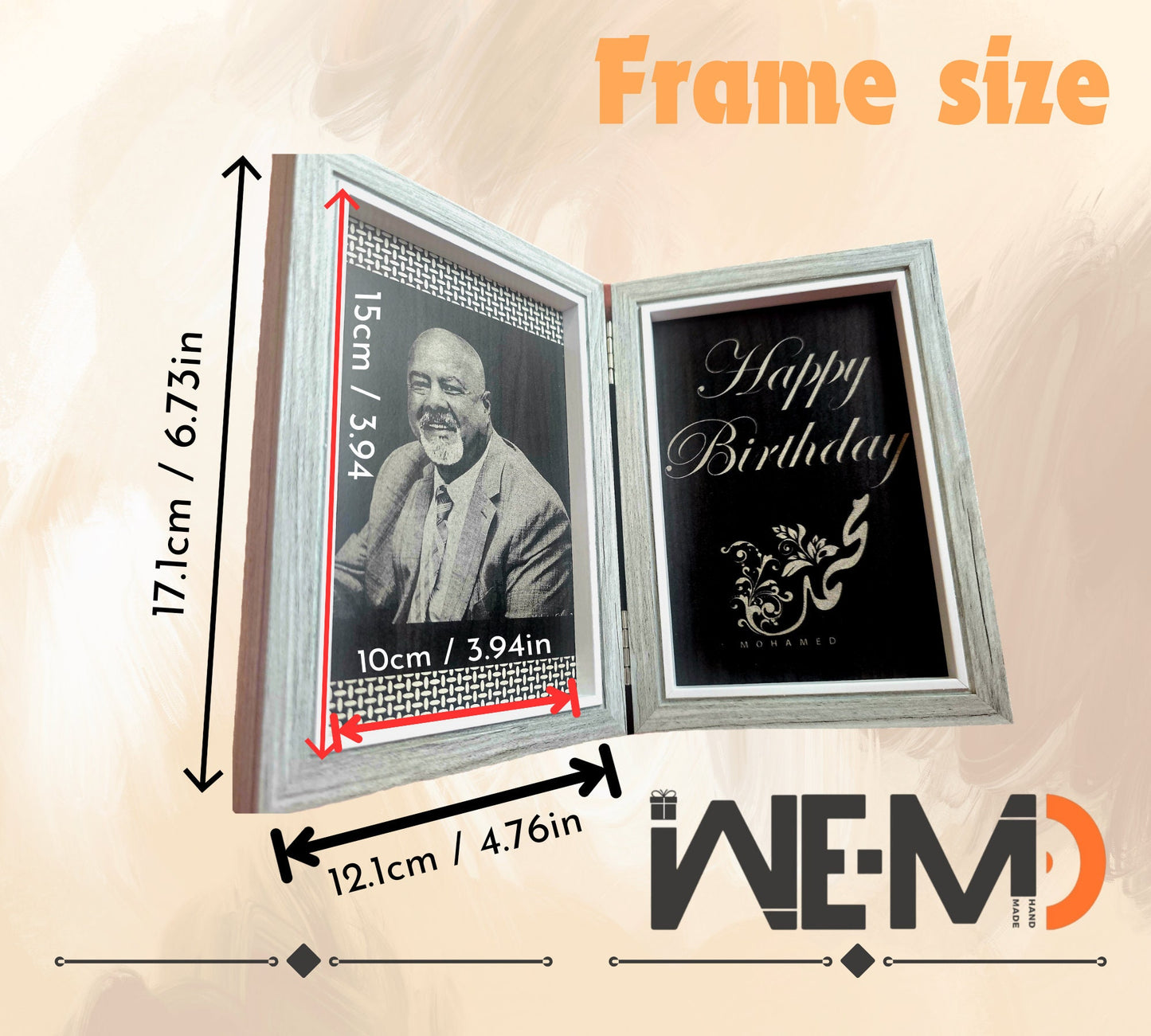Personalized Wooden Engraved Photo Frame – Custom Gift for Valentine’s Day, Anniversary, Wedding & Birthday