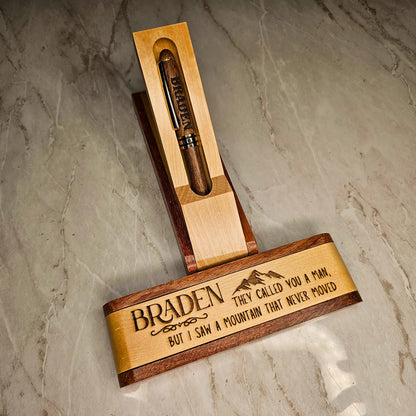 Personalized Wood Pen, Monogrammed Pen Set, Engraved Pen Holder, Dad Gift, Father’s Day Gift, Gifts for him, Boss Gift, Graduation Gift
