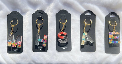 Custom Letter Resin Keychain, Pressed Flower Keychain, Luggage tag, Alphabet Charm Key pendant, Keychain for everyone, various designs, Gift
