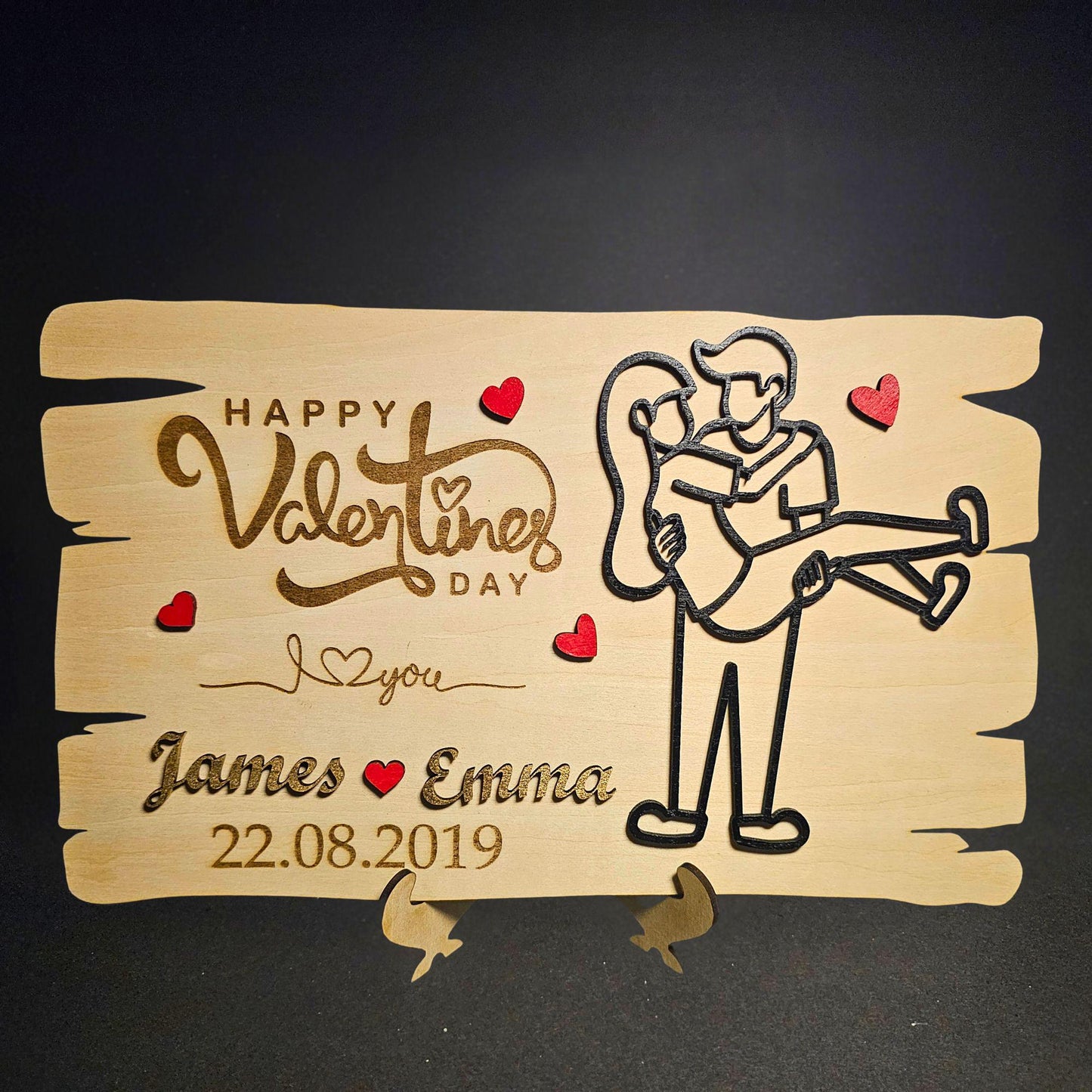 Personalized Wooden Valentine’s Gift – Engraved Love Plaque – Custom Couples Gift for Anniversaries, Weddings & Romantic Home Decor