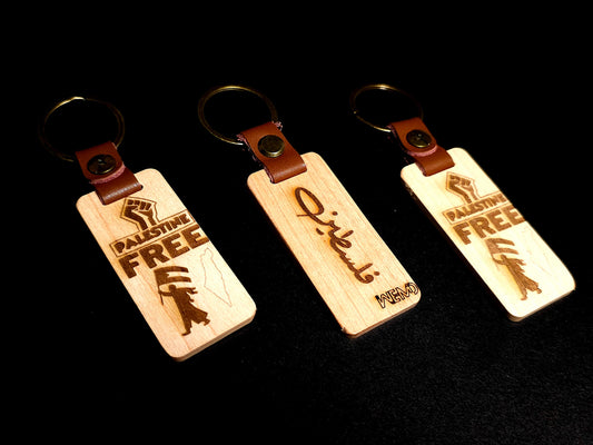 Handmade Laser Engraved Free Palestine Wooden Keychain for Men/Women, Palestinian Keychain, Palestine Flag, Islamic Keyring Gift for Muslims
