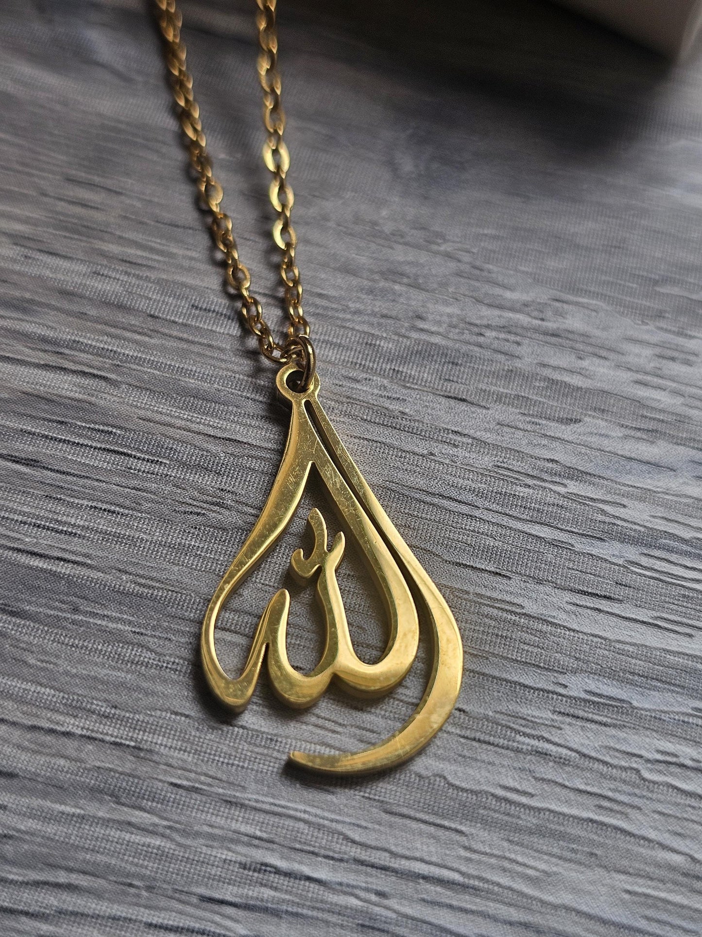 Allah Necklace - Unique Double Layer Islamic Jewelry - Gold Plated Gift for Muslim Women