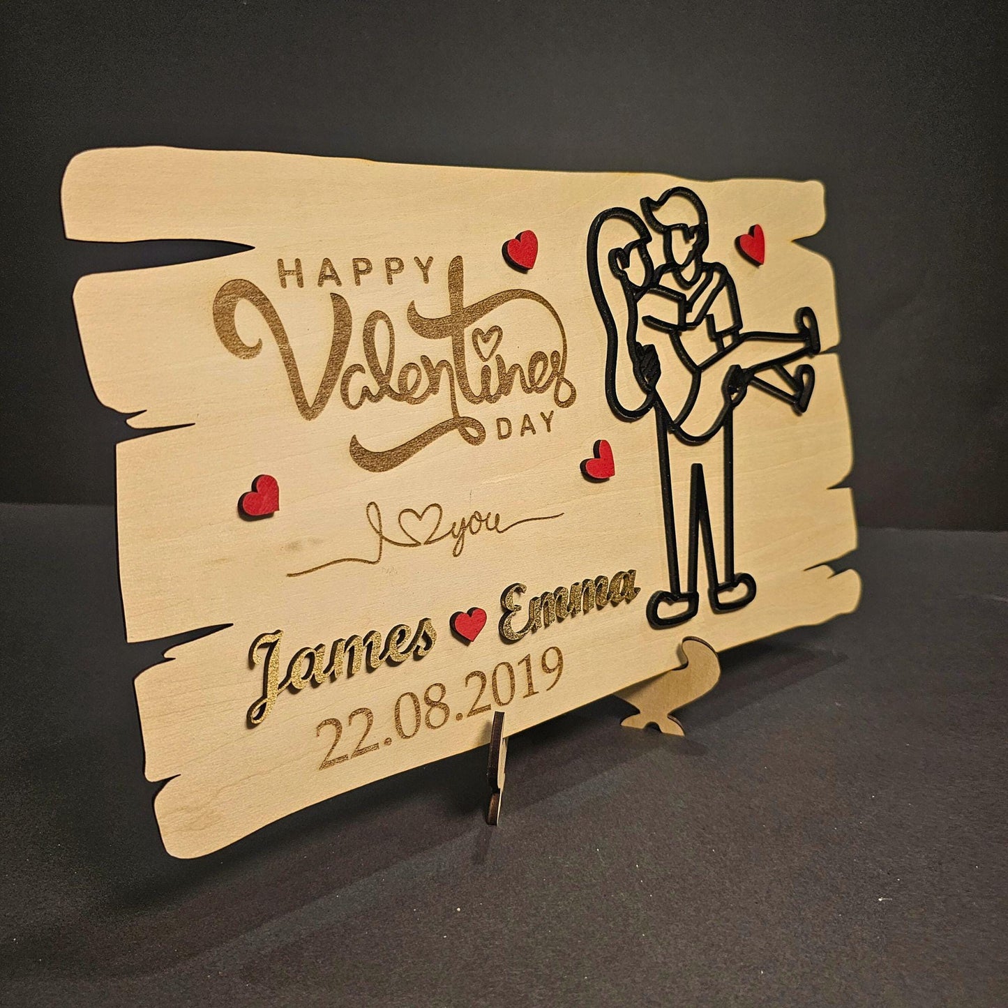 Personalized Wooden Valentine’s Gift – Engraved Love Plaque – Custom Couples Gift for Anniversaries, Weddings & Romantic Home Decor