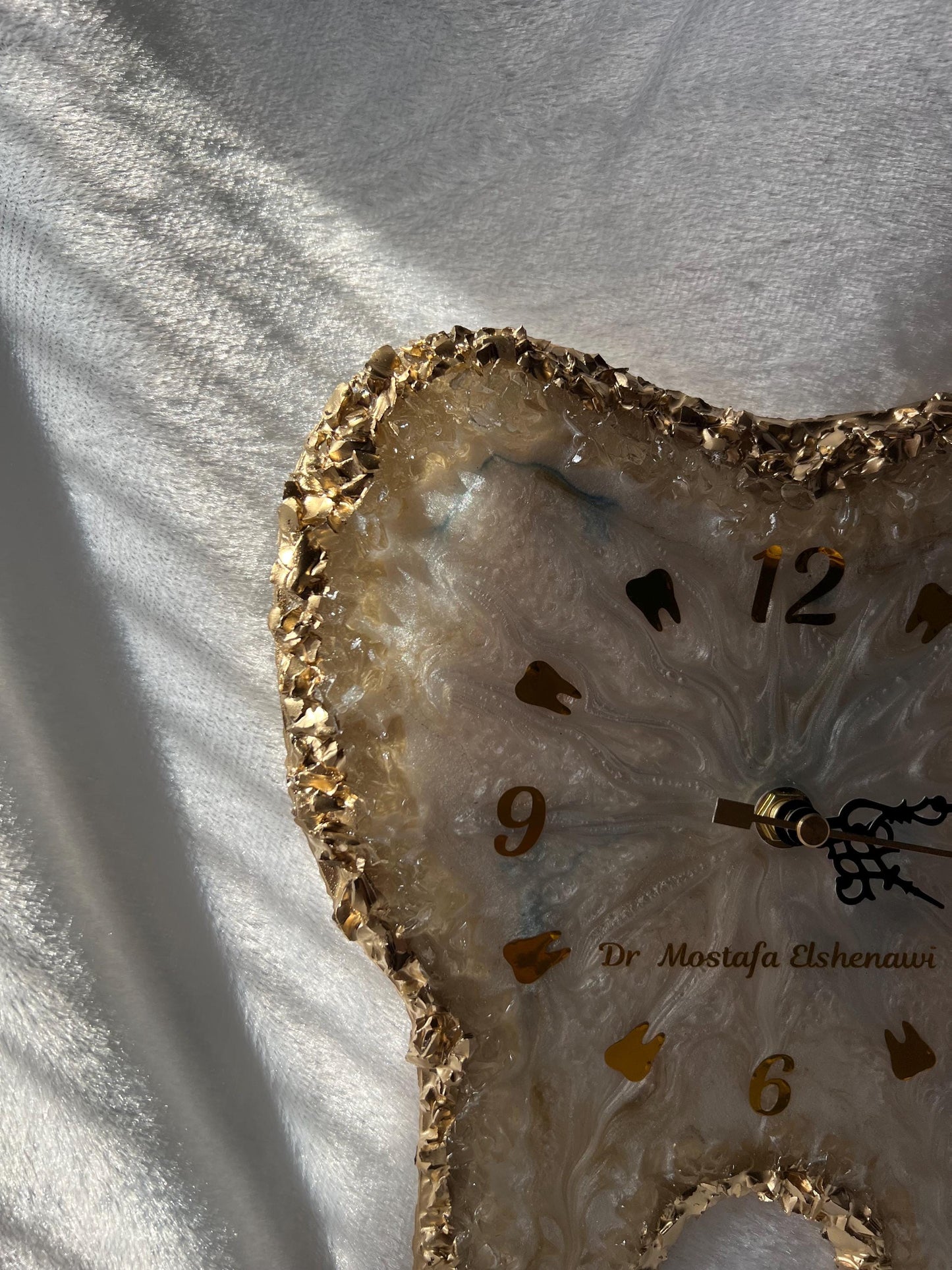 Custom Resin Tooth Clock, Dental Office Decor, Epoxy Wall Clock, Personalized Tooth Gift