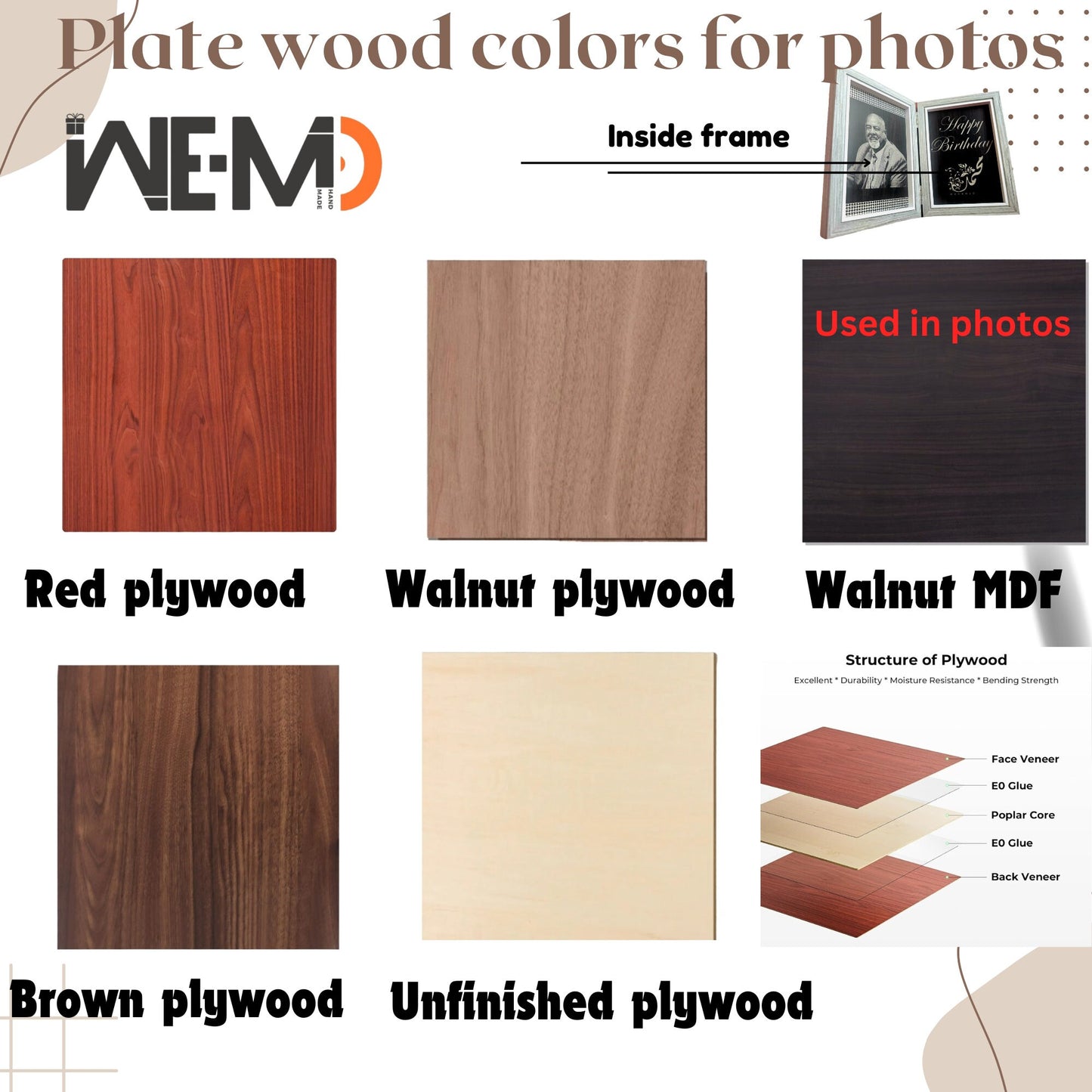 Personalized Wooden Engraved Photo Frame – Custom Gift for Valentine’s Day, Anniversary, Wedding & Birthday