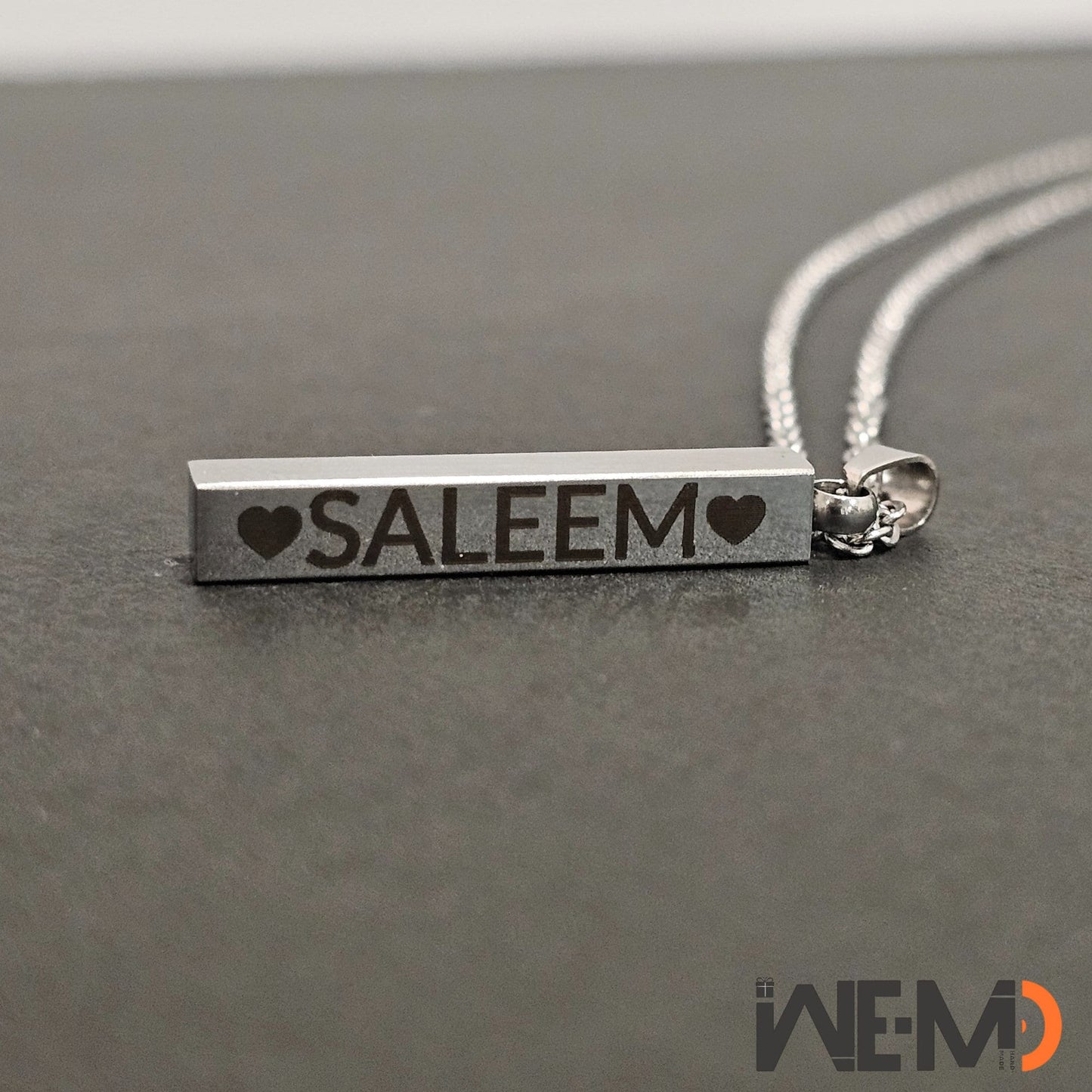 Personalized Necklace Names Engraved Coordinates, Vertical Bar Necklaces for Woman, Date Necklace 3D Bar Gold, Silver, Rose Gold Custom Gift