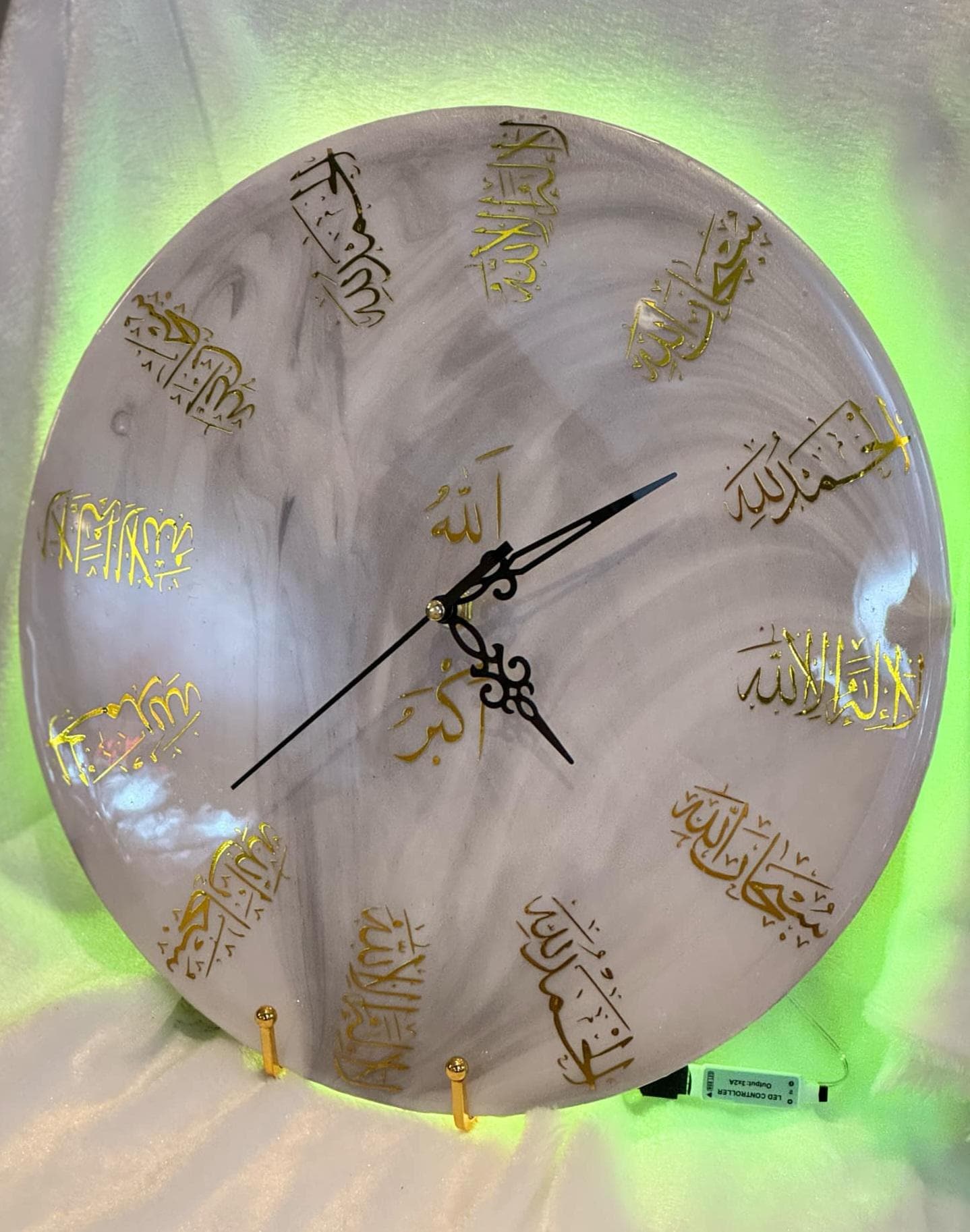 Tasbeh Clock | Resin/Wood Clock | Resin Art Decoration | Islamic Decoration | Islamic Clock