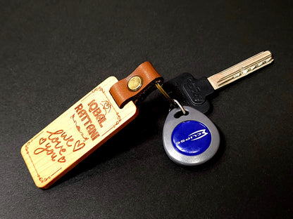 Personalized Key Chain - Custom Keychain Gift Engraved Wood  keychain for Home Car Office, Birthday or Anniversary Gift, Corporate Employee,