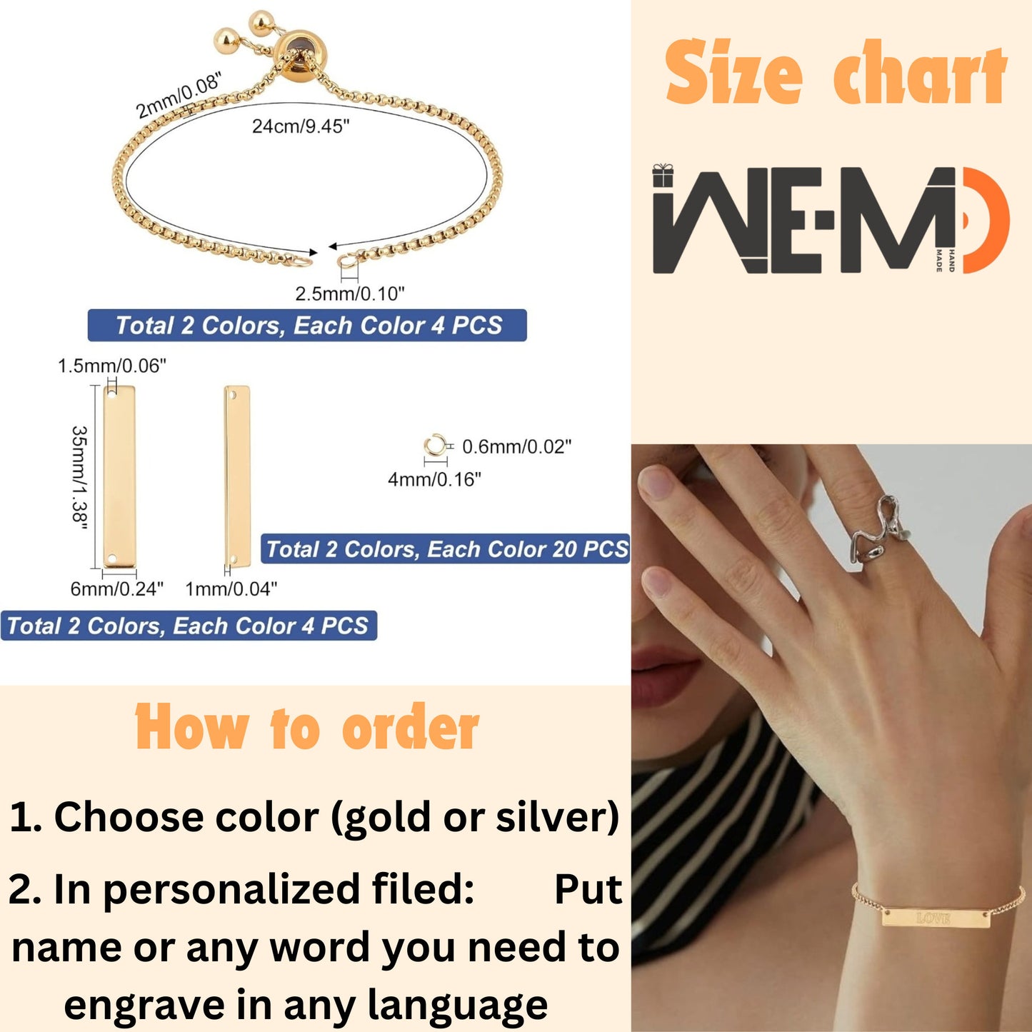 Personalized Gold Bar Bracelet - Custom Engraved Name Bracelet - Adjustable Women’s Jewelry - Valentine’s Gift - Minimalist Bracelet