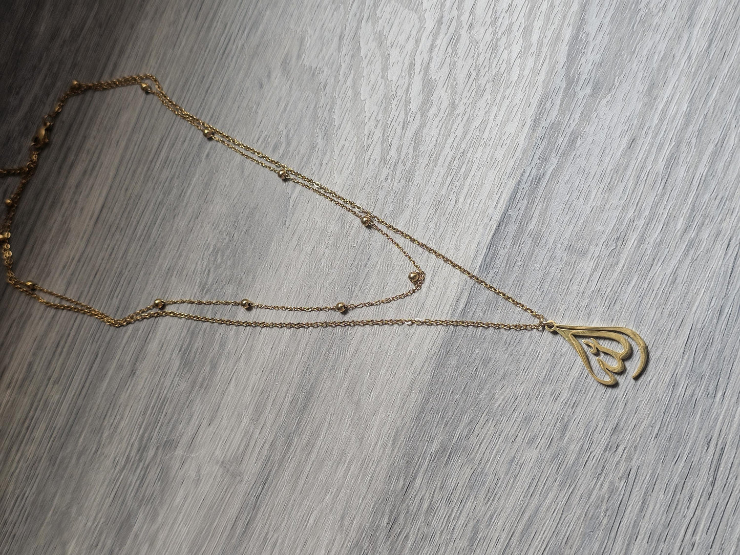Allah Necklace - Unique Double Layer Islamic Jewelry - Gold Plated Gift for Muslim Women