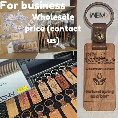 Personalized Key Chain - Custom Keychain Gift Engraved Wood  keychain for Home Car Office, Birthday or Anniversary Gift, Corporate Employee,