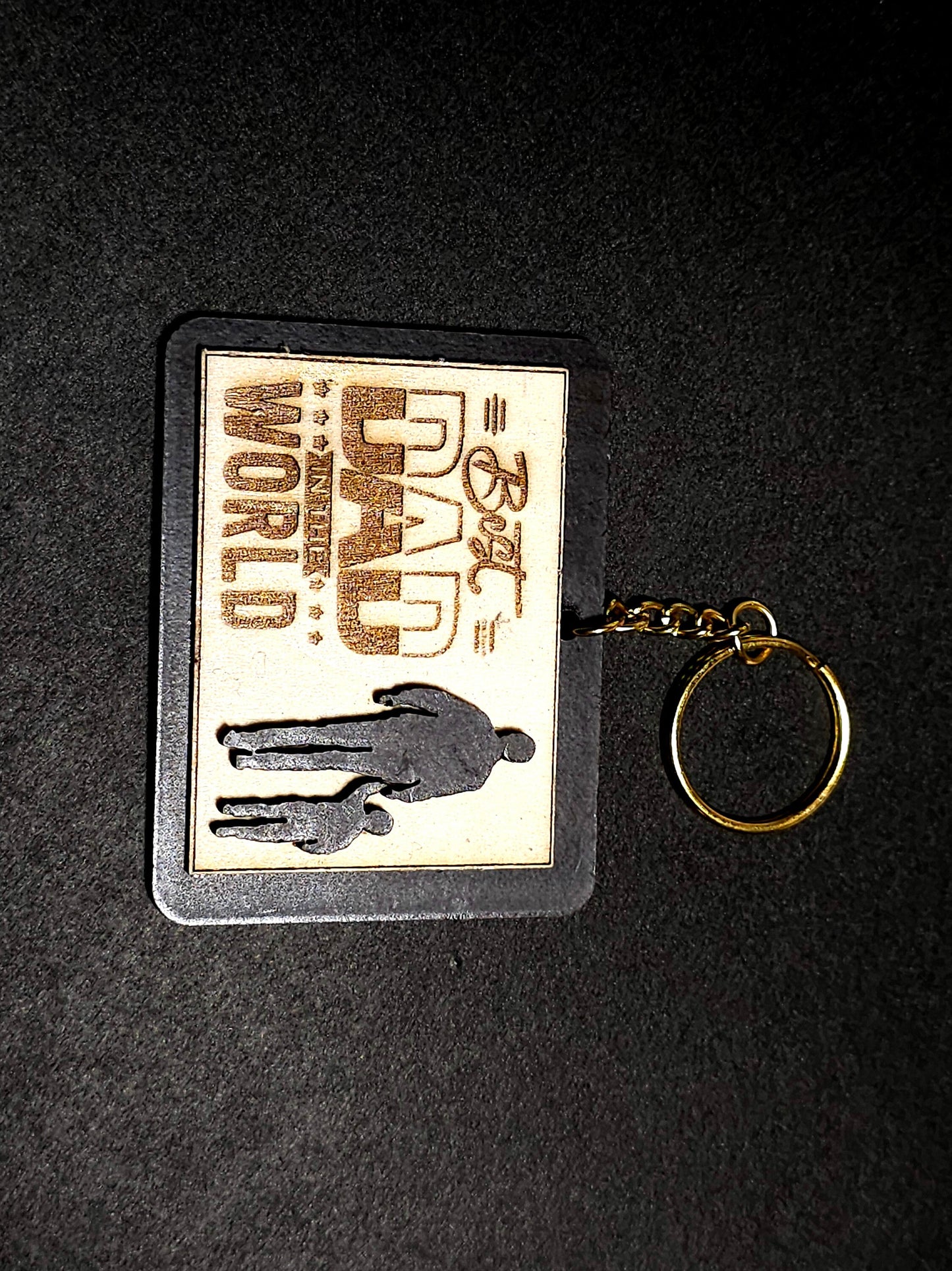 Father's Day Keychain, Wooden Engraved Keychain