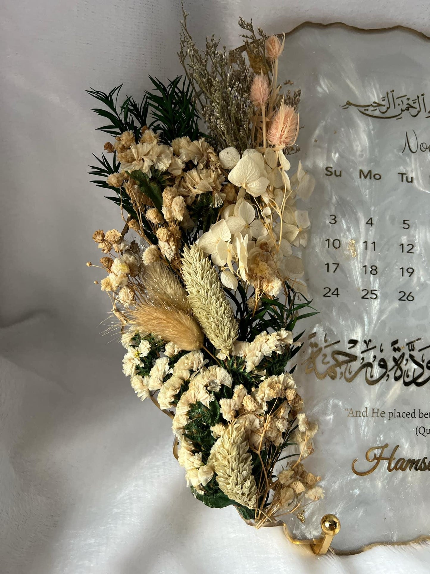 Personalized Floral Resin Plaque, Homemade resin, Nikkah Tray, Islamic Wedding Ring Tray, Engagement Tray, Wedding, Ring Dish, Islamic Gifts