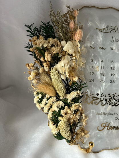Personalized Floral Resin Plaque, Homemade resin, Nikkah Tray, Islamic Wedding Ring Tray, Engagement Tray, Wedding, Ring Dish, Islamic Gifts