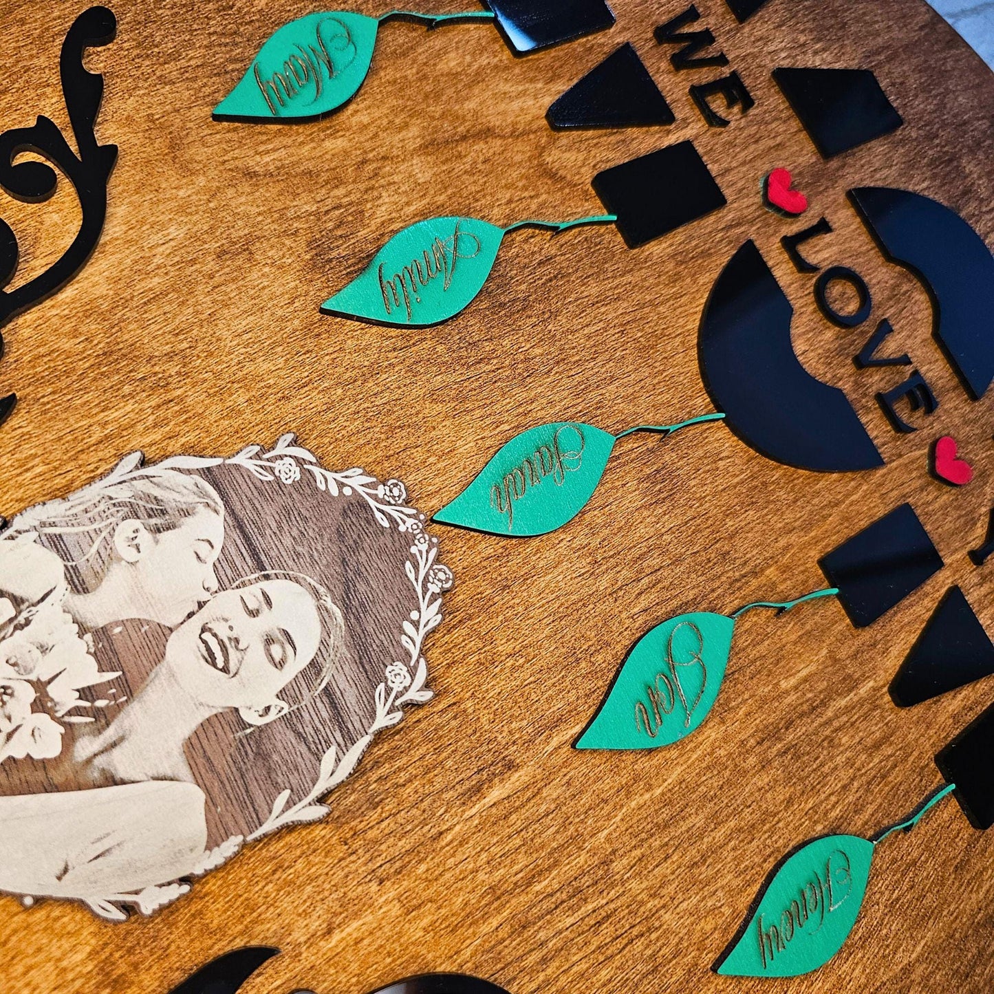 Custom Mothers Day Gift for Mom – Personalized Wall Art Sign with Engraved Names & Photo – Family Keepsake for Mom, Grandma, or Wife – Custom Wood Plaque – Birthday Gift – Gift from Daughter Son Kids – New Mom Gift – Home Decor for Mother’s Day