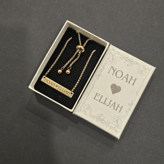 Personalized Gold Bar Bracelet - Custom Engraved Name Bracelet - Adjustable Women’s Jewelry - Valentine’s Gift - Minimalist Bracelet