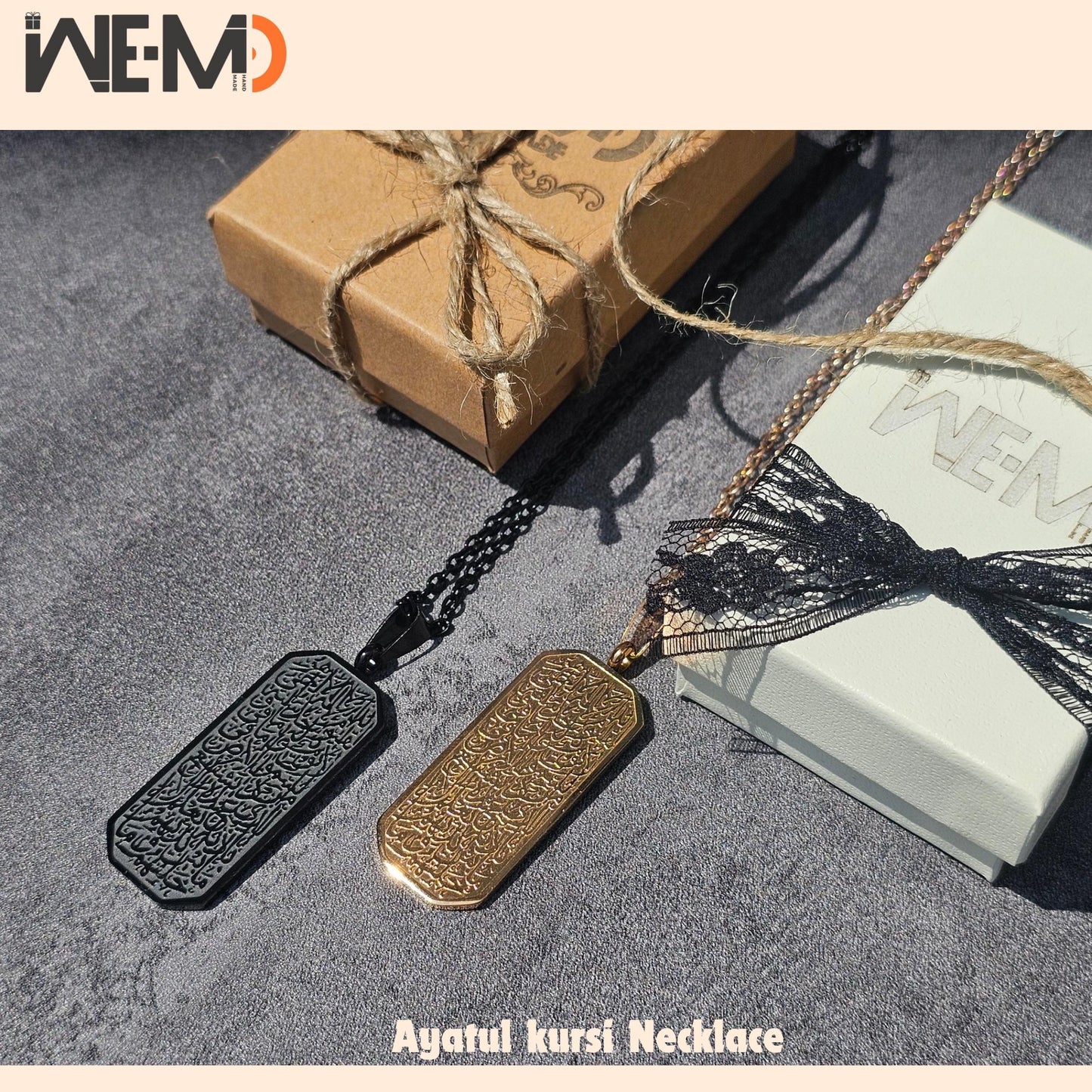 Ayat al-Kursi Necklace - Gold Plated Chain Options - Islamic Gift for Men & Women Gold, Silver, Rose Gold Quran Jewelry | Muslim Gift