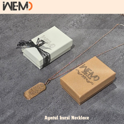 Ayat al-Kursi Necklace - Gold Plated Chain Options - Islamic Gift for Men & Women Gold, Silver, Rose Gold Quran Jewelry | Muslim Gift