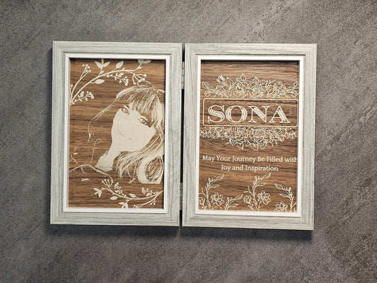 Personalized Wooden Engraved Photo Frame – Custom Gift for Valentine’s Day, Anniversary, Wedding & Birthday