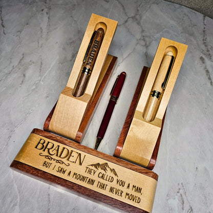 Personalized Wood Pen, Monogrammed Pen Set, Engraved Pen Holder, Dad Gift, Father’s Day Gift, Gifts for him, Boss Gift, Graduation Gift