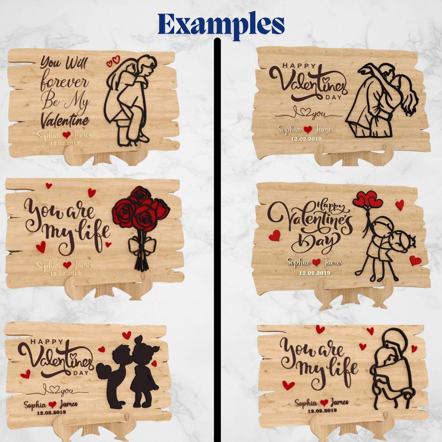 Personalized Wooden Valentine’s Gift – Engraved Love Plaque – Custom Couples Gift for Anniversaries, Weddings & Romantic Home Decor