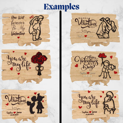 Personalized Wooden Valentine’s Gift – Engraved Love Plaque – Custom Couples Gift for Anniversaries, Weddings & Romantic Home Decor