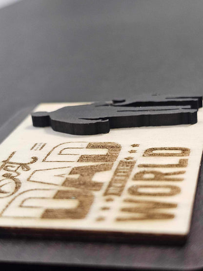 Father's Day Keychain, Wooden Engraved Keychain