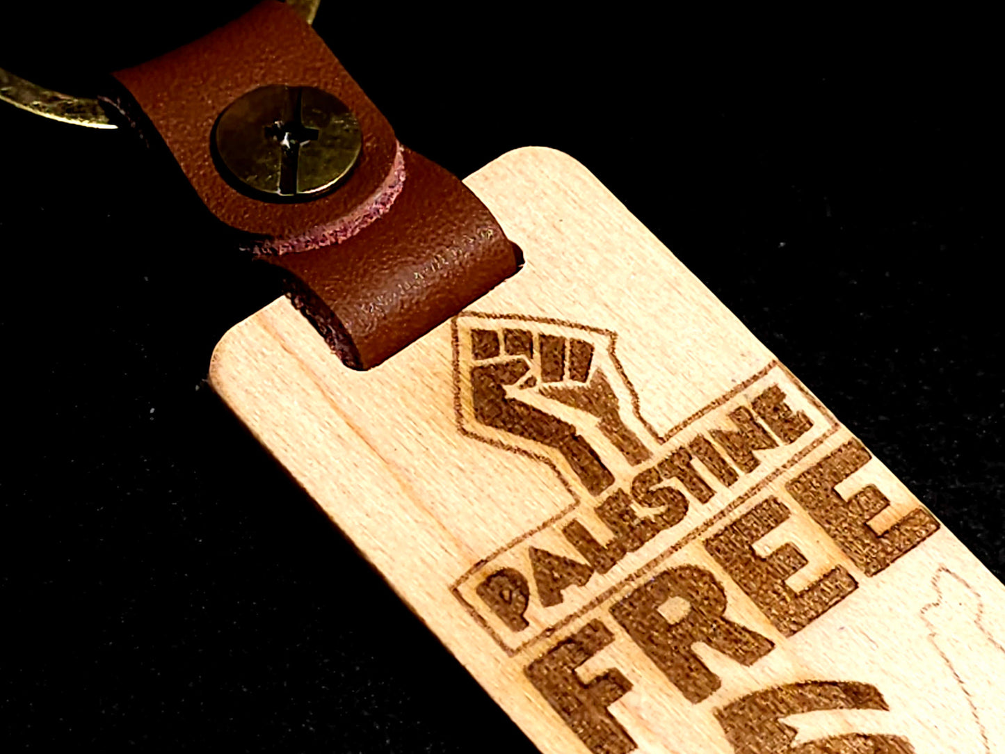 Handmade Laser Engraved Free Palestine Wooden Keychain for Men/Women, Palestinian Keychain, Palestine Flag, Islamic Keyring Gift for Muslims