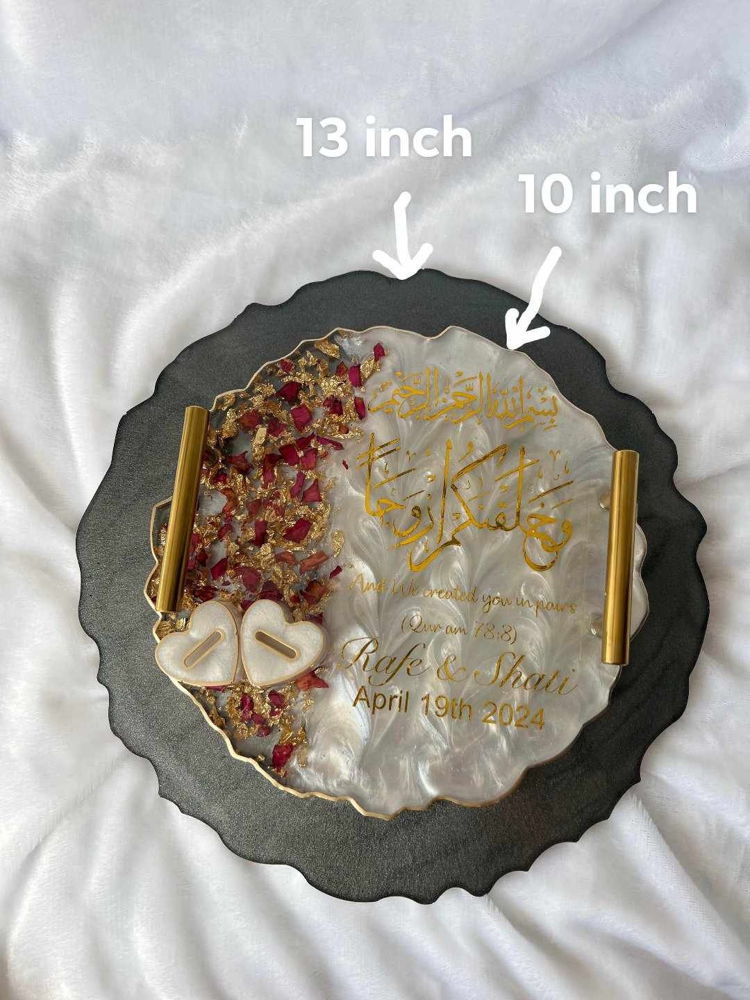 Personalized Wedding Resin Tray, Homemade resin, Nikkah Tray, Islamic Wedding Ring Tray, Engagement Tray, Wedding, Ring Dish, Islamic Gifts