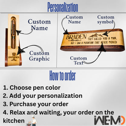 Personalized Wood Pen, Monogrammed Pen Set, Engraved Pen Holder, Dad Gift, Father’s Day Gift, Gifts for him, Boss Gift, Graduation Gift