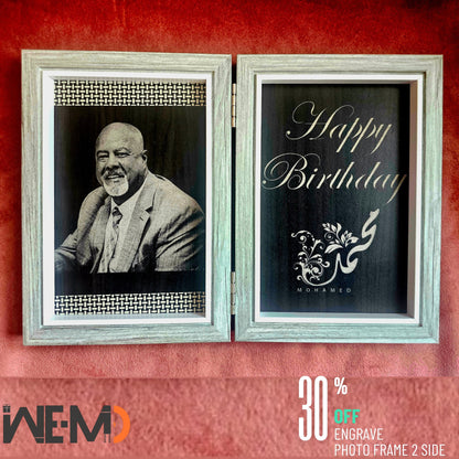 Personalized Wooden Engraved Photo Frame – Custom Gift for Valentine’s Day, Anniversary, Wedding & Birthday