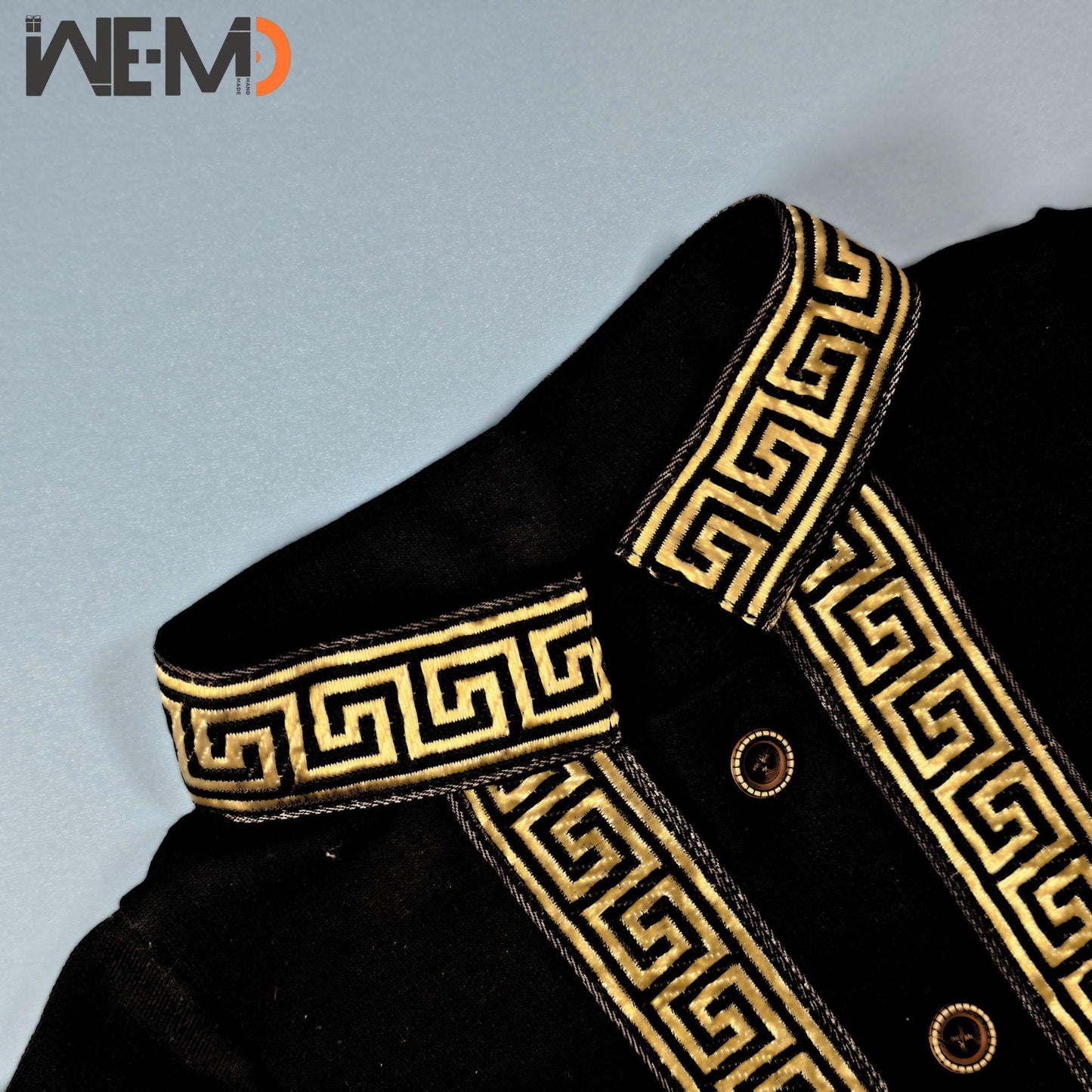 Elegant Islamic collar embroidery on baby romper for special occasions