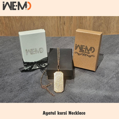 Ayat al-Kursi Necklace - Gold Plated Chain Options - Islamic Gift for Men & Women Gold, Silver, Rose Gold Quran Jewelry | Muslim Gift