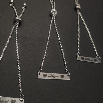 Personalized Gold Bar Bracelet - Custom Engraved Name Bracelet - Adjustable Women’s Jewelry - Valentine’s Gift - Minimalist Bracelet