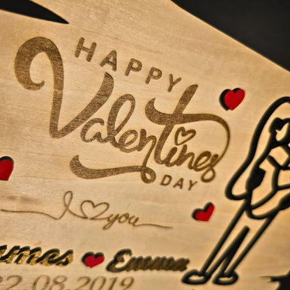 Personalized Wooden Valentine’s Gift – Engraved Love Plaque – Custom Couples Gift for Anniversaries, Weddings & Romantic Home Decor