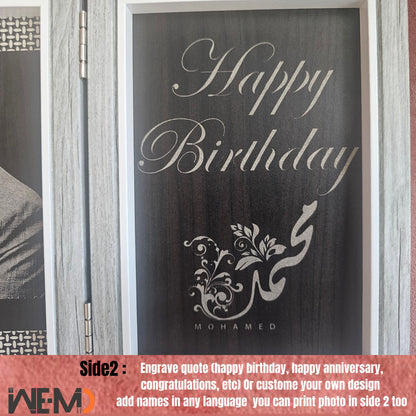 Personalized Wooden Engraved Photo Frame – Custom Gift for Valentine’s Day, Anniversary, Wedding & Birthday